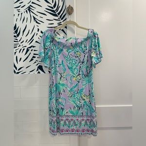Lilly Pulitzer Fawcett off the shoulder dress Size Small Lilac Verbena